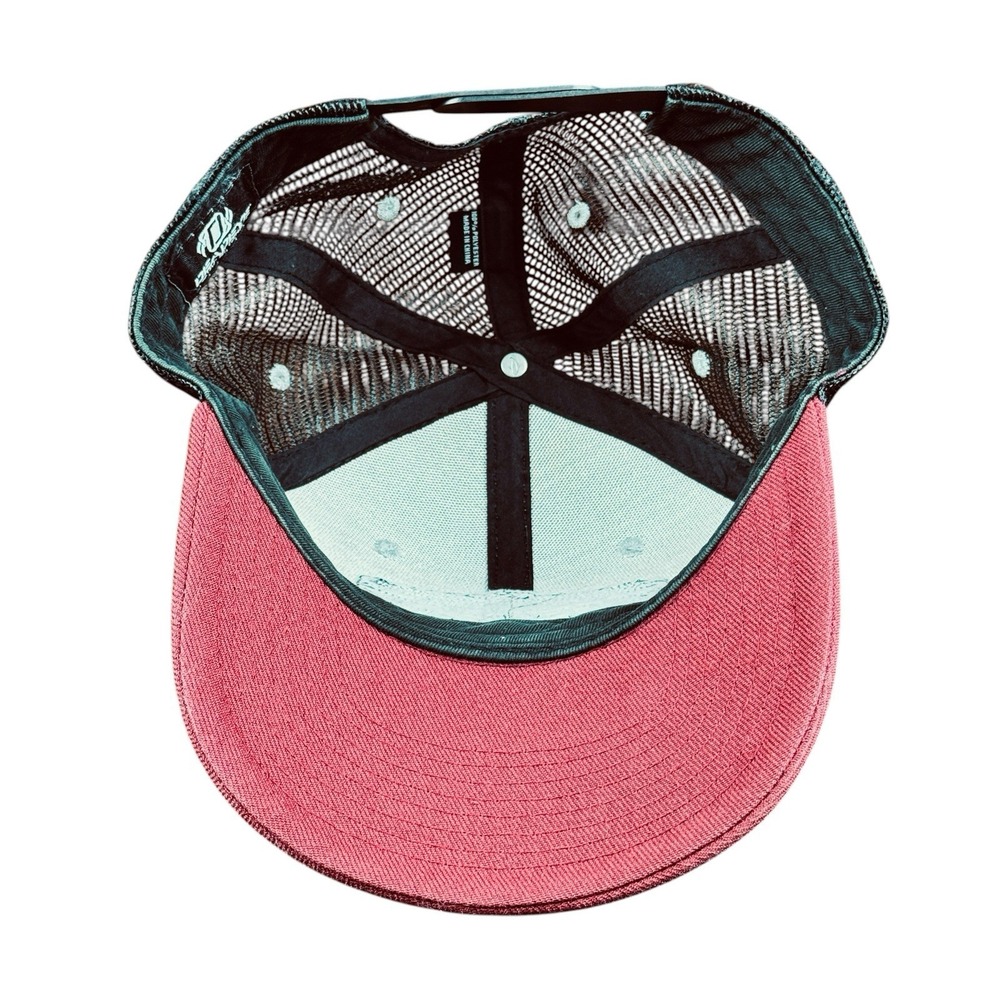 Deadeye Outfitters Elk Patch Logo Snapback Trucker Hat Mesh Back Cap Maroon Gray - Picture 8 of 10